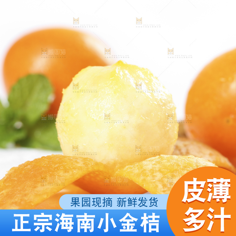白底上摆放着新鲜金橘