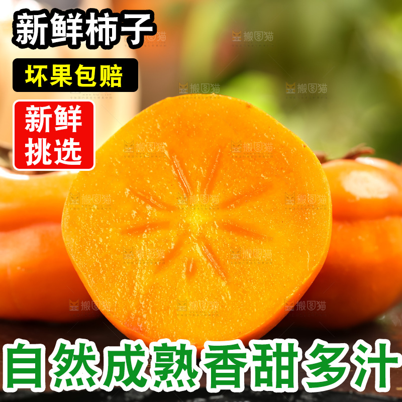黑石板上放着易县磨盘柿