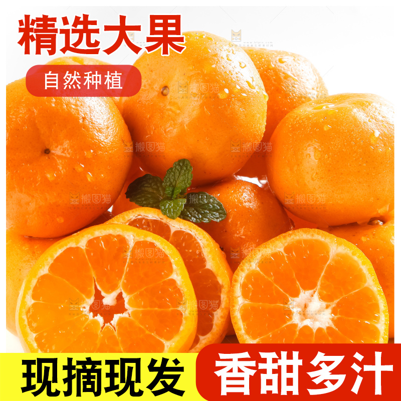 白底上摆放着椪柑橘