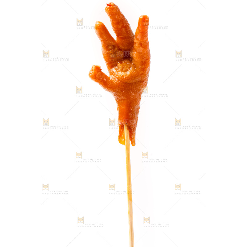 白底上的鸡爪串