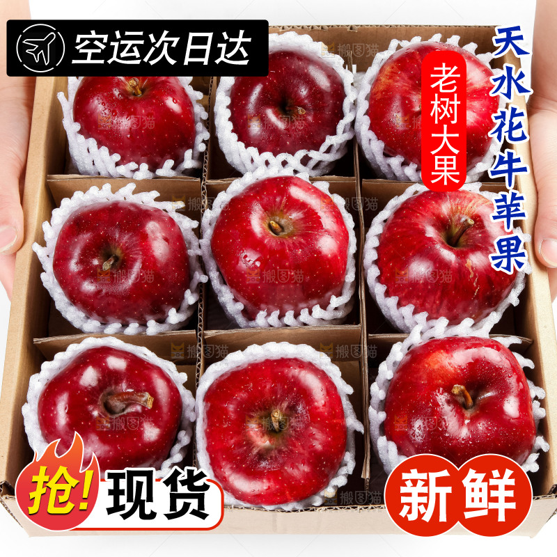 箱子里装着甘肃花牛苹果