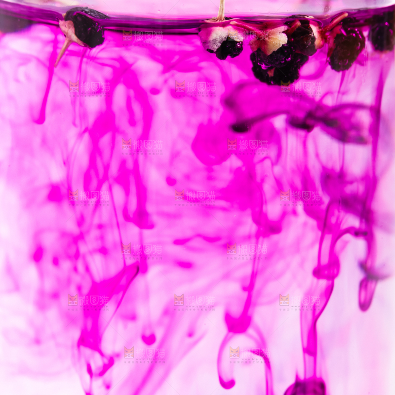 杯子里装着黑枸杞茶