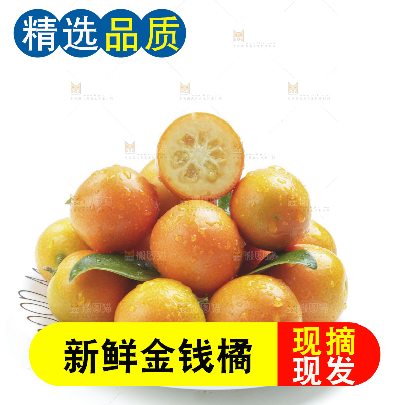 盘子里装着新鲜金钱桔