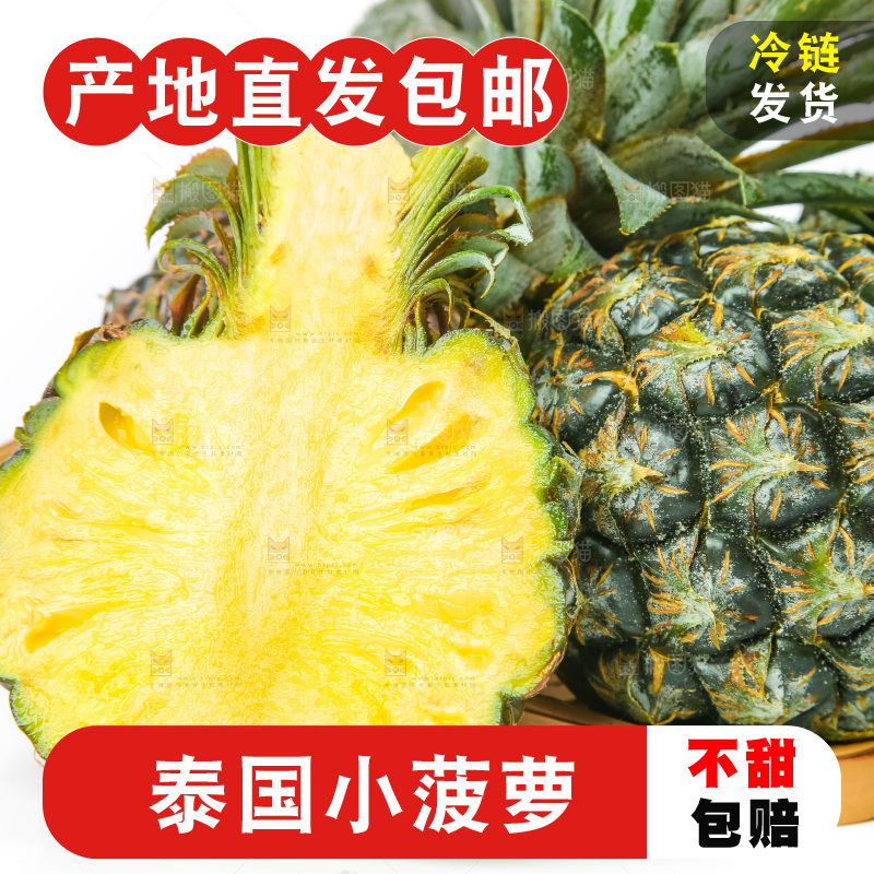 白底上的新鲜小菠萝