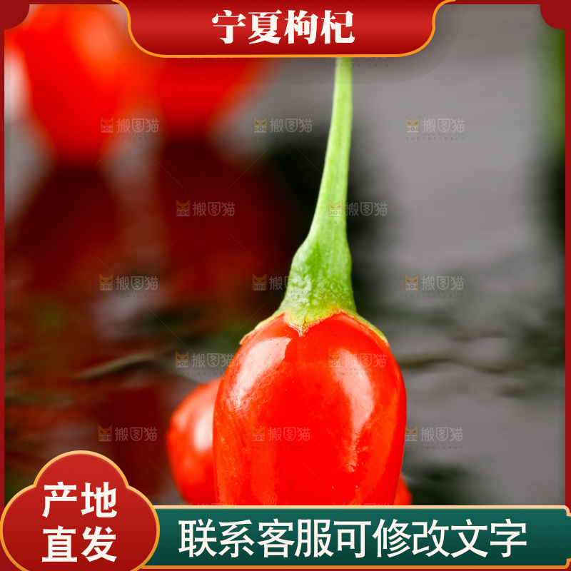 深底上放着枸杞鲜果