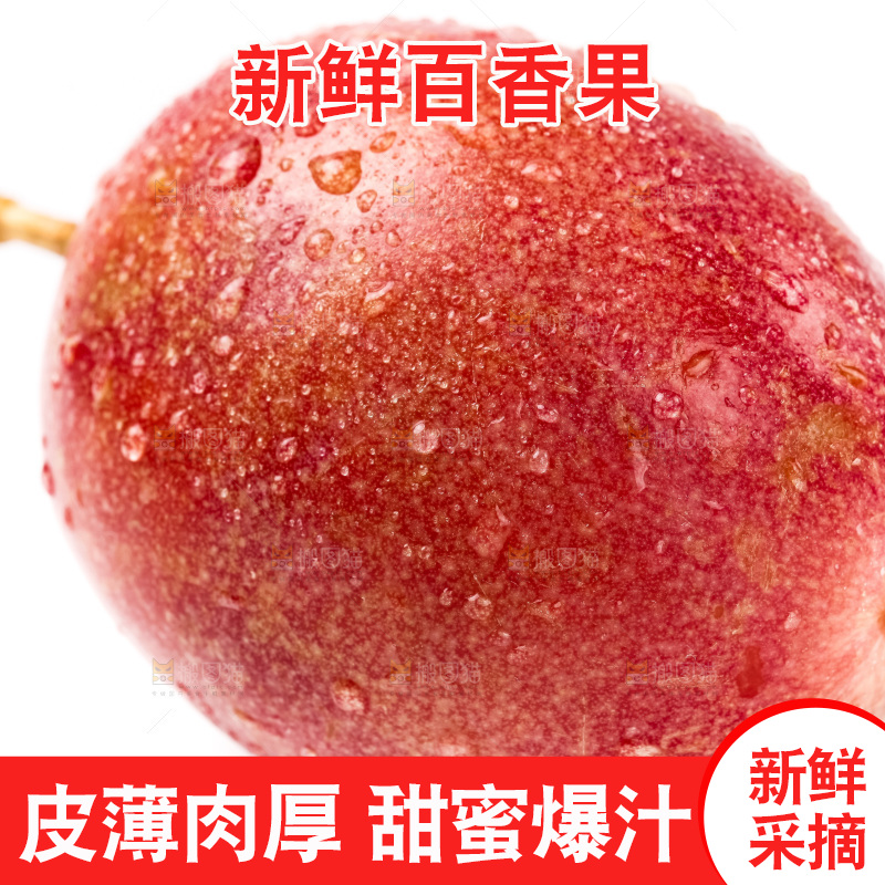 白底上放着紫皮百香果