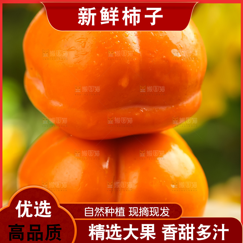木板上放着易县磨盘柿
