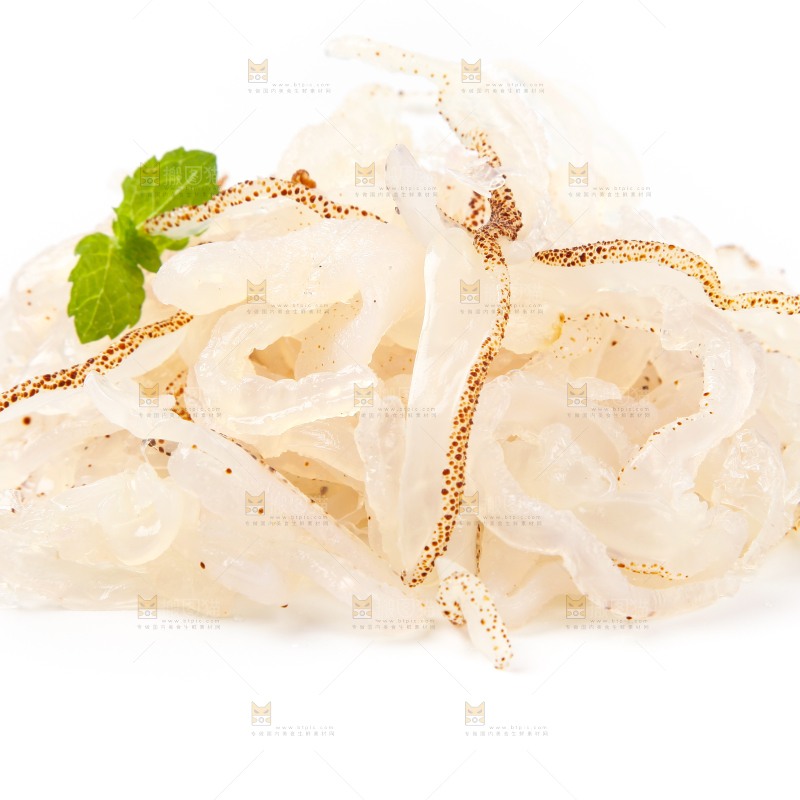 白底上的白花海蜇丝