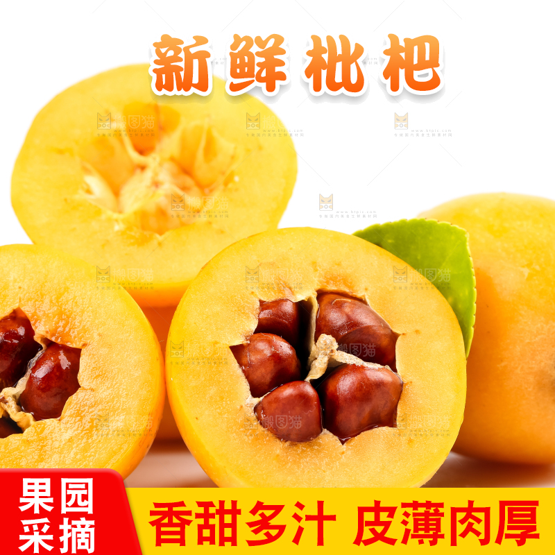 白底上放着攀枝花米易枇杷
