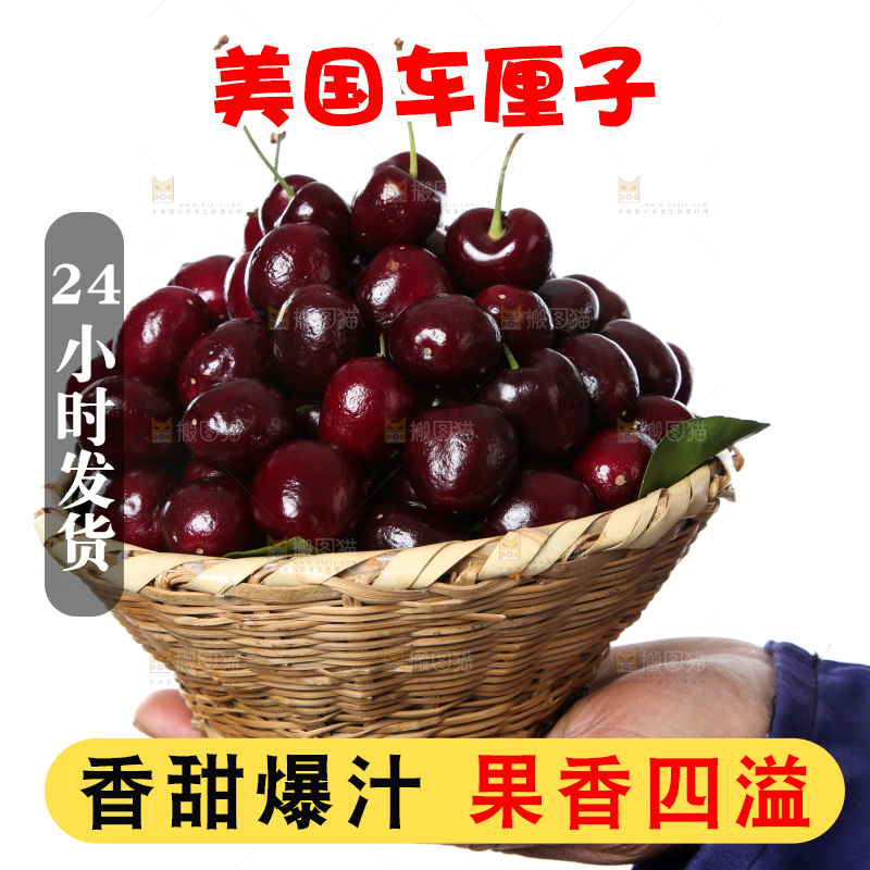 篮子里装着智利车厘子