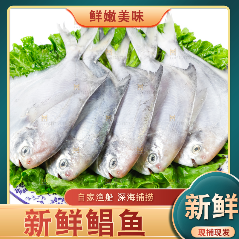 盘子里装着鲳鱼
