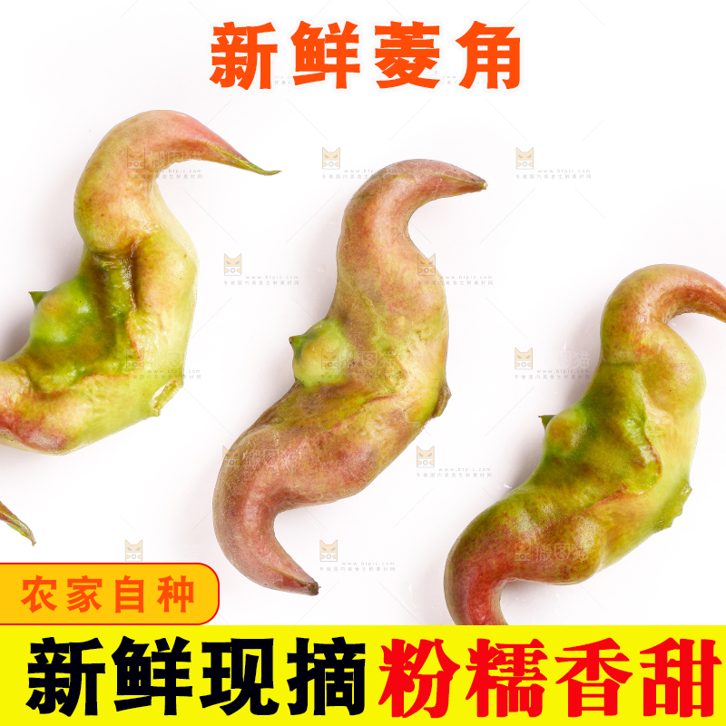 浅底上放着洪湖菱角