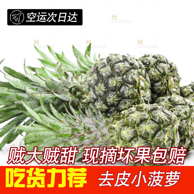 白底上放着泰国小菠萝