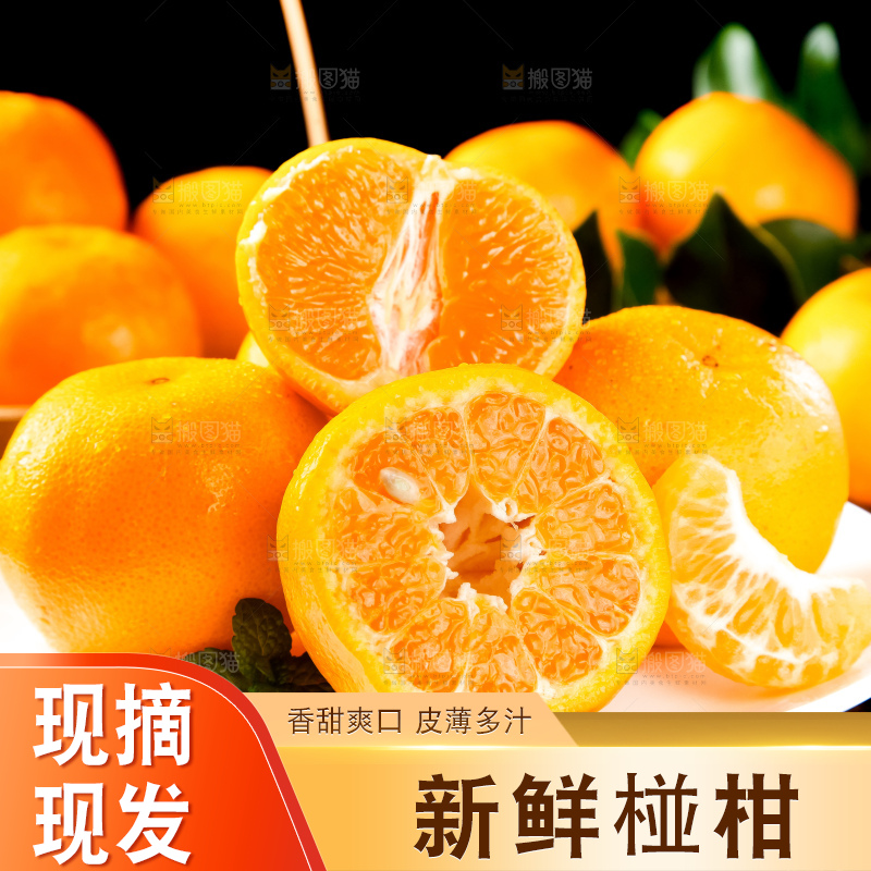 盘子里装着椪柑橘