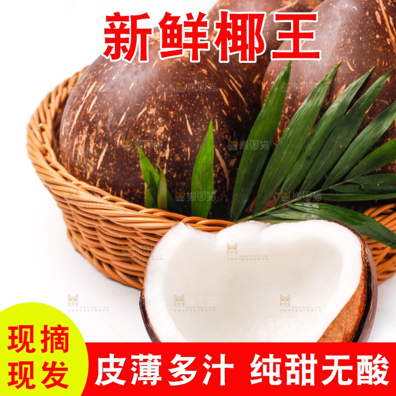 白底上放着椰王