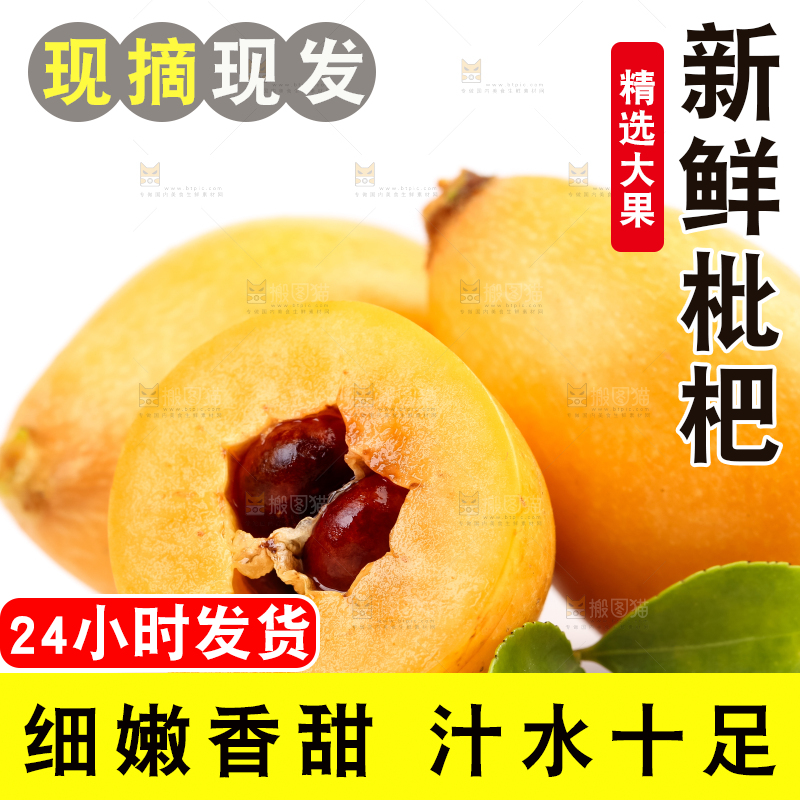 白底上放着攀枝花米易枇杷