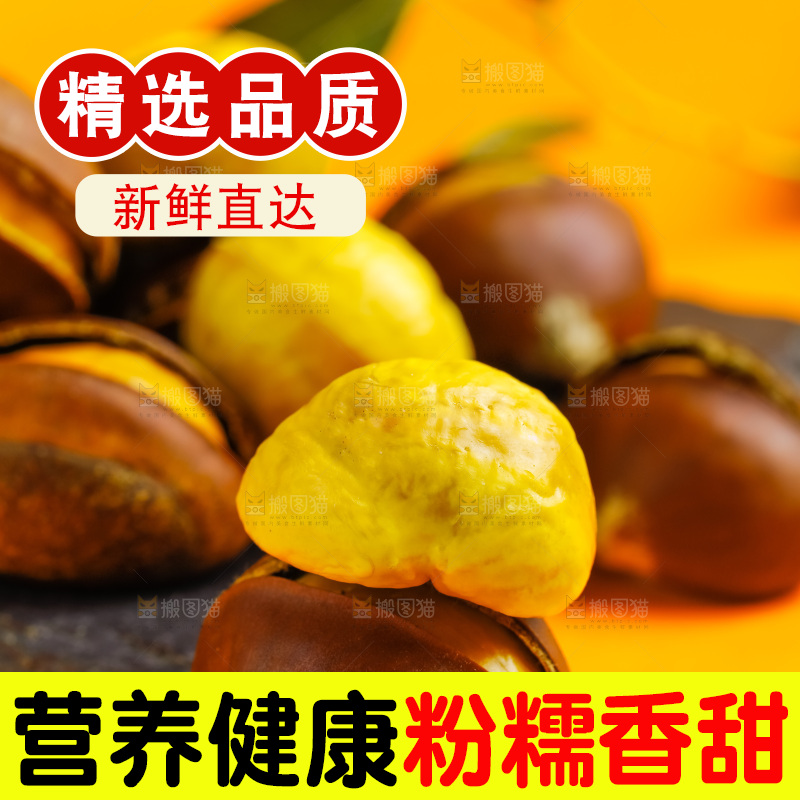 黄底上的迁西板栗