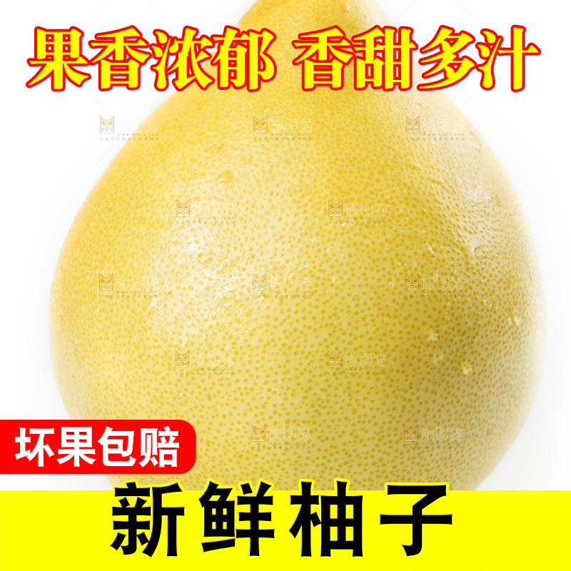 白底上摆放着新鲜柚子