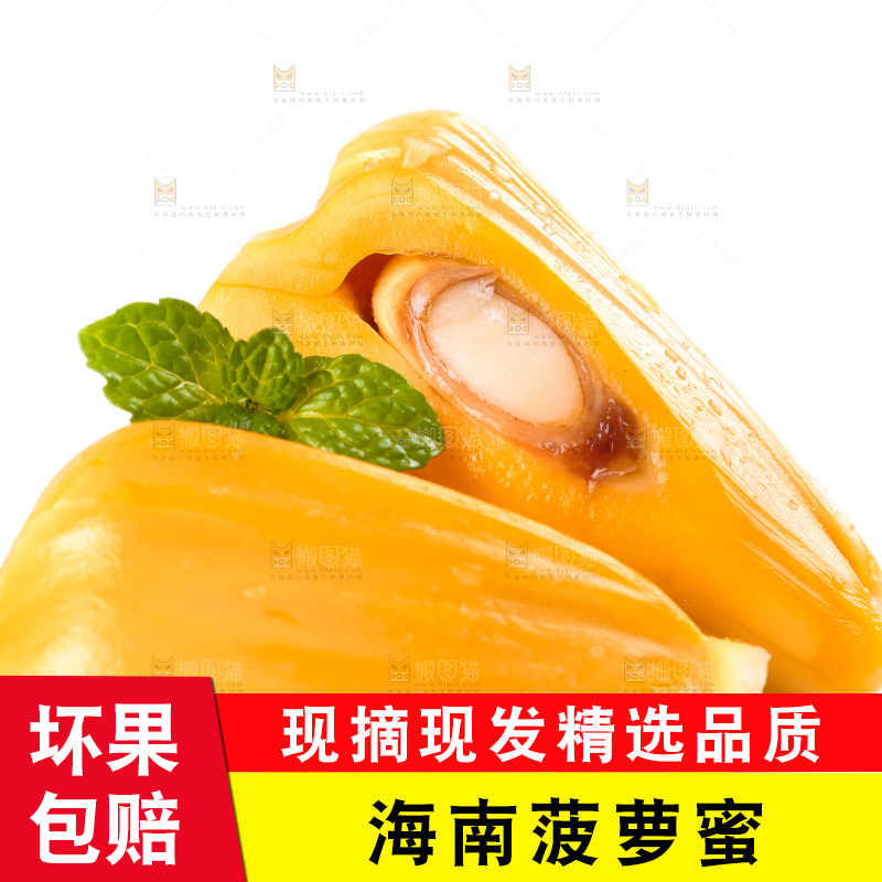 白底上摆放着红心菠萝蜜