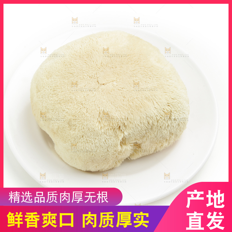 盘子里装着新鲜猴头菇