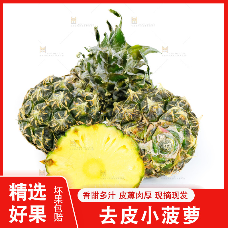 白底上的泰国迷你小菠萝