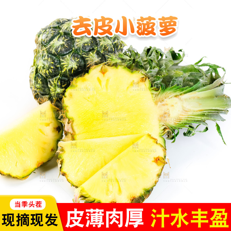 白底上的泰国迷你小菠萝