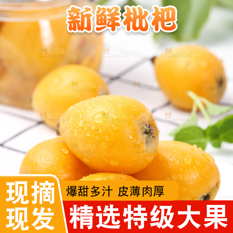 白格子底上的云南蒙自枇杷