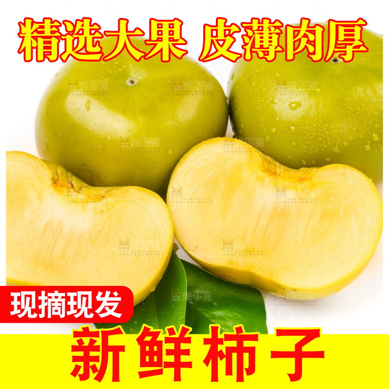 白底上放着青皮柿子