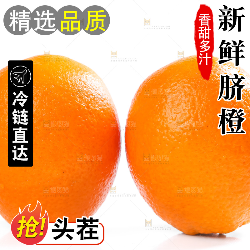白底上的高山甜橙
