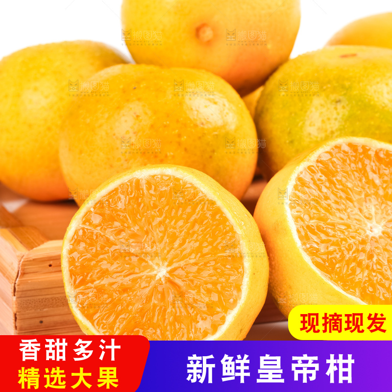 白底木盘里的武鸣皇帝柑