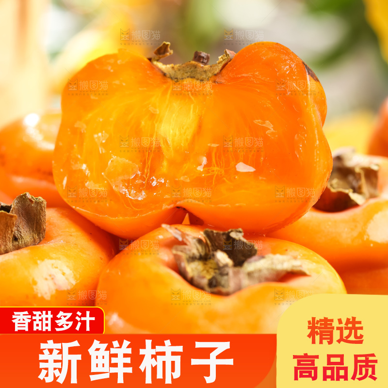 黑石板上放着易县磨盘柿