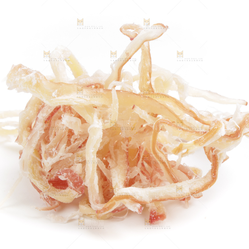 白底上放着原味鱿鱼丝