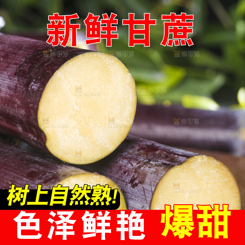 木板上的甜甘蔗