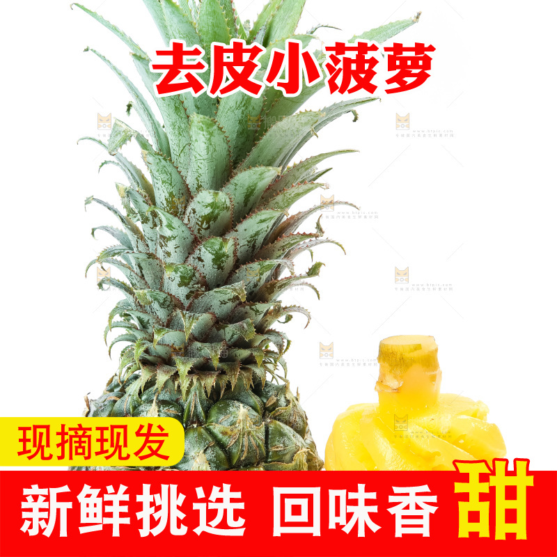 白底上的新鲜小菠萝