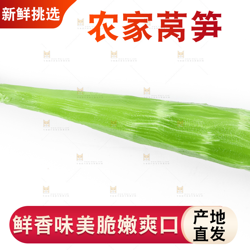 白底上摆放着莴苣
