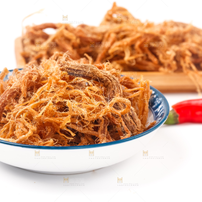 盘子里的猪肉干