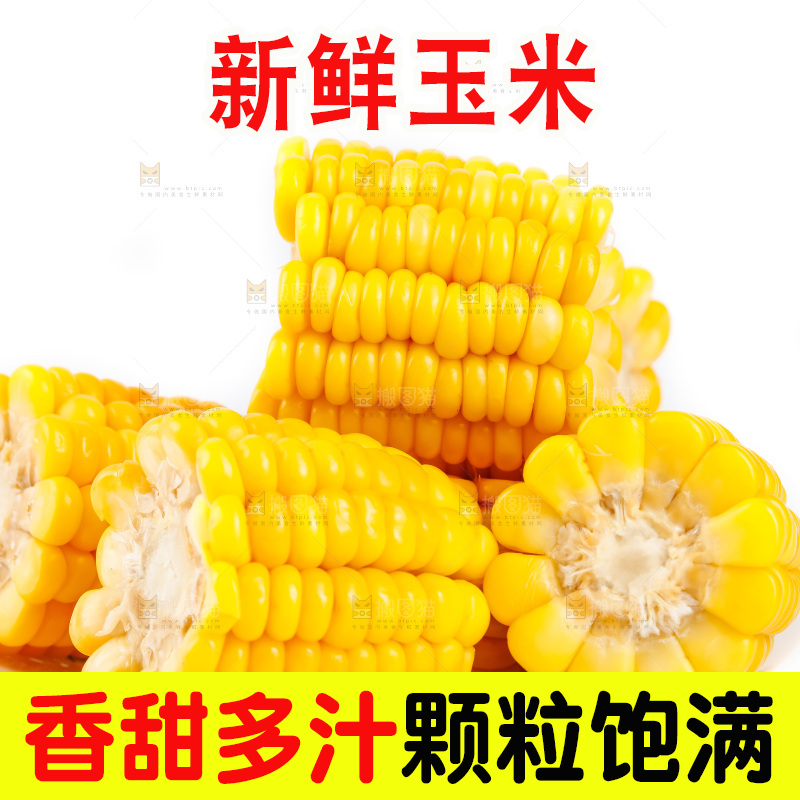 白底上放着黄玉米