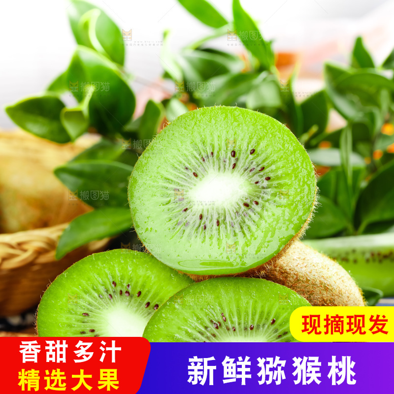 竹底上的陕西猕猴桃