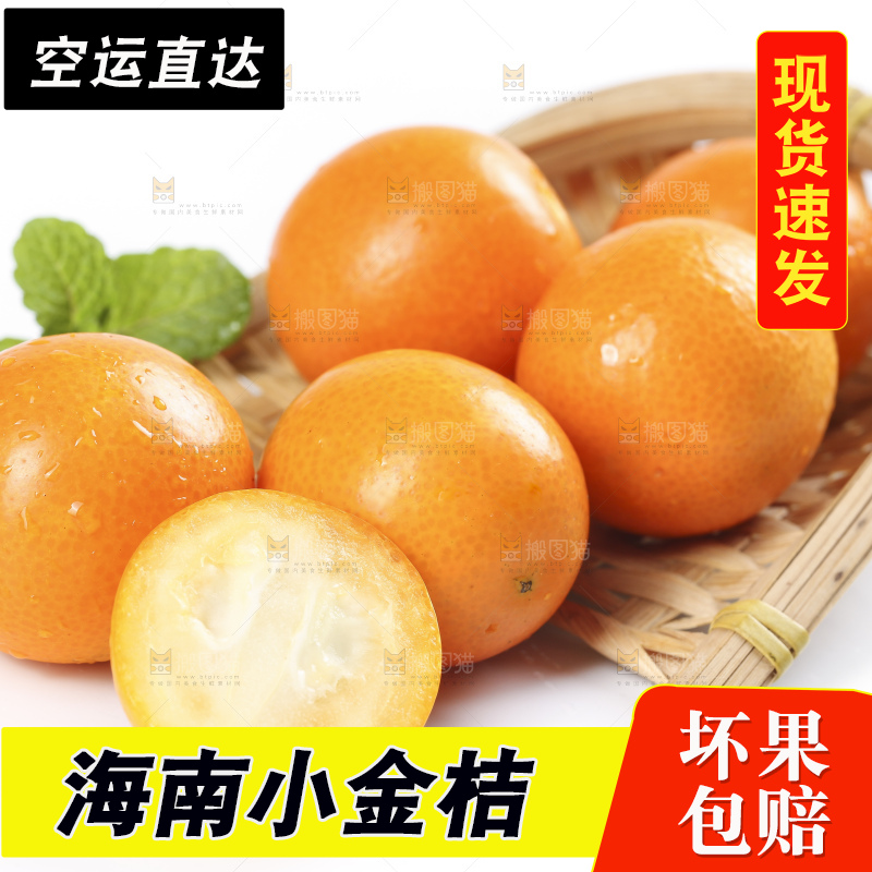 白底上摆放着新鲜金橘