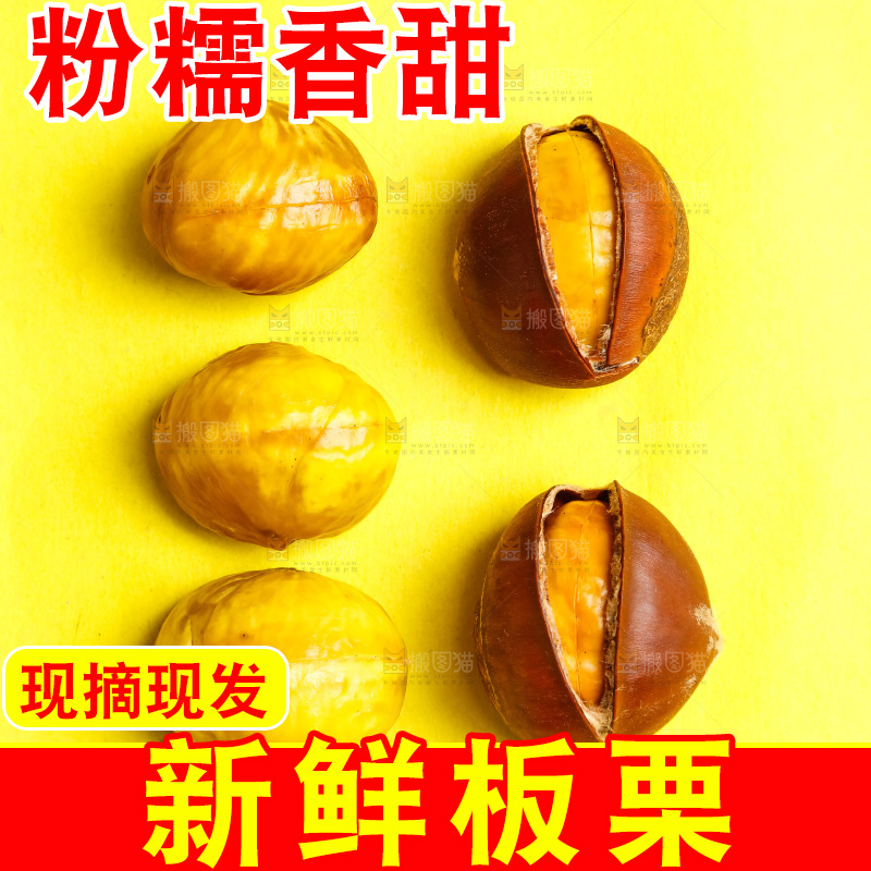 黄底上放着迁西板栗