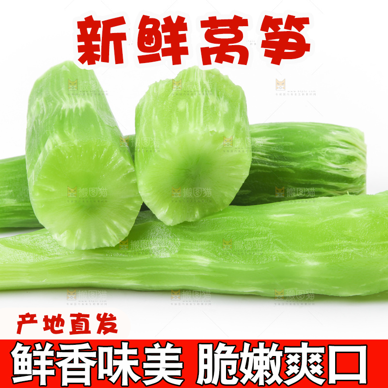 白底上摆放着莴苣