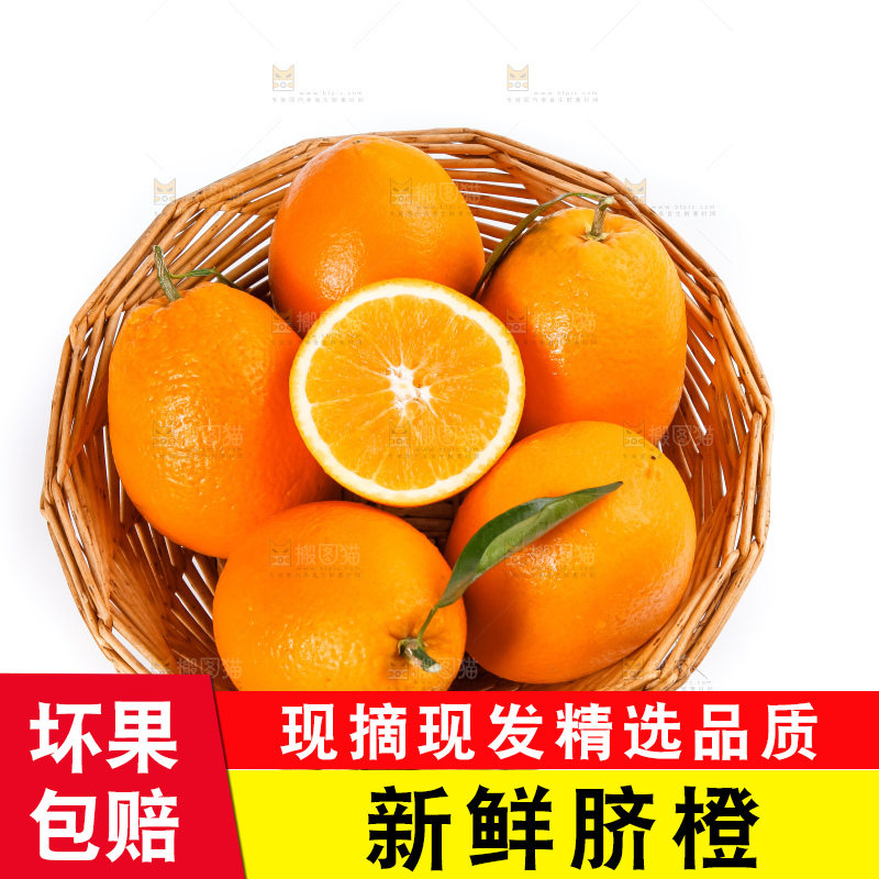 篮子里装着秭归脐橙
