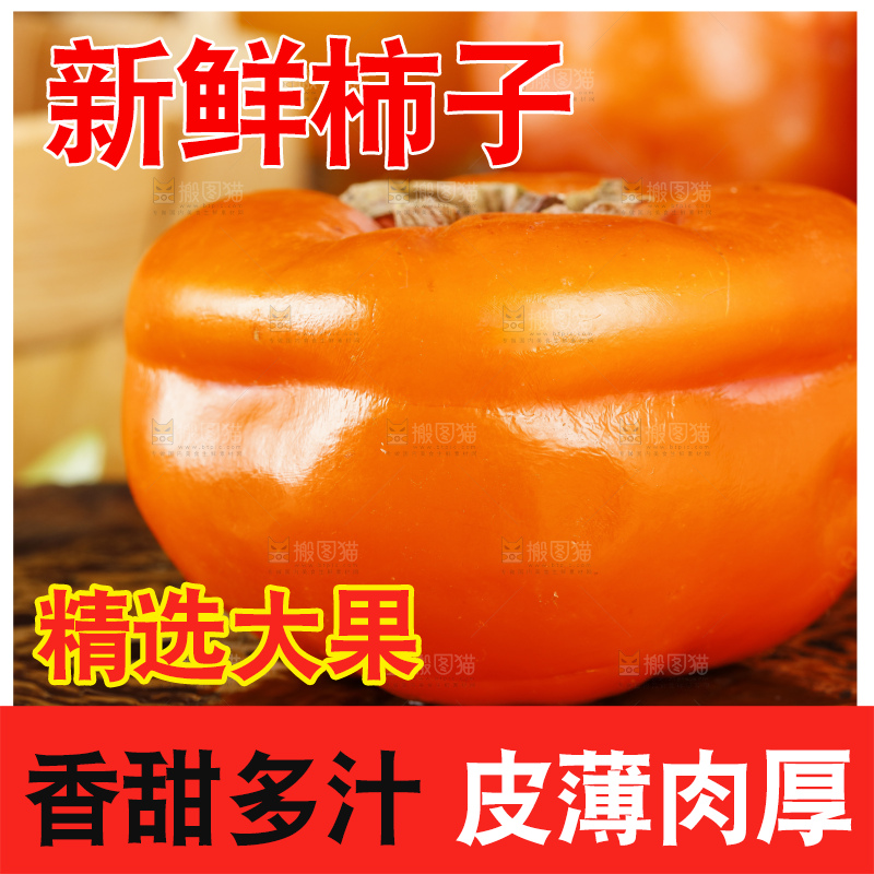 木板上摆放着易县磨盘柿子