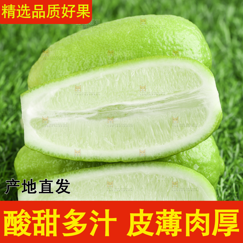 草地上放着香水青柠檬