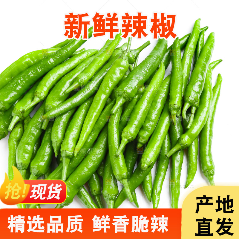 白底上摆放着新鲜杭椒