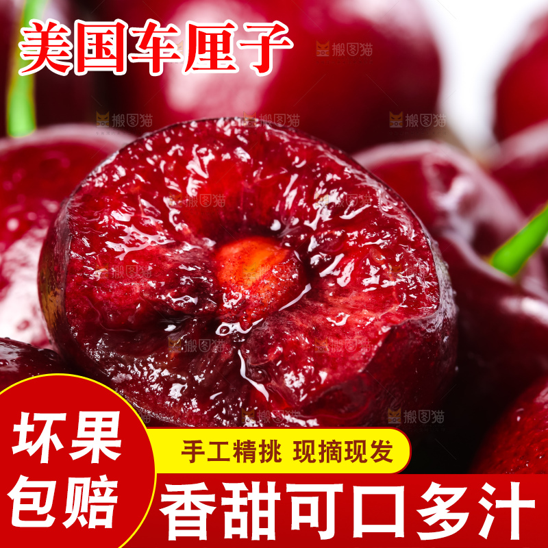 白底上的新鲜车厘子
