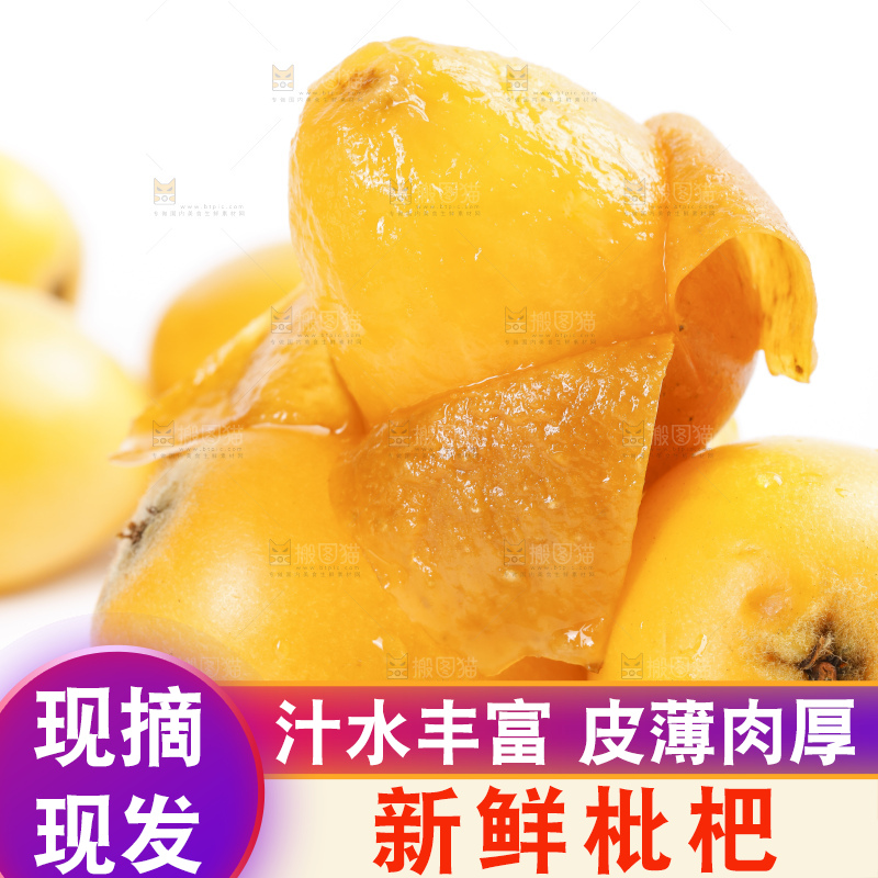 白底上的米易枇杷