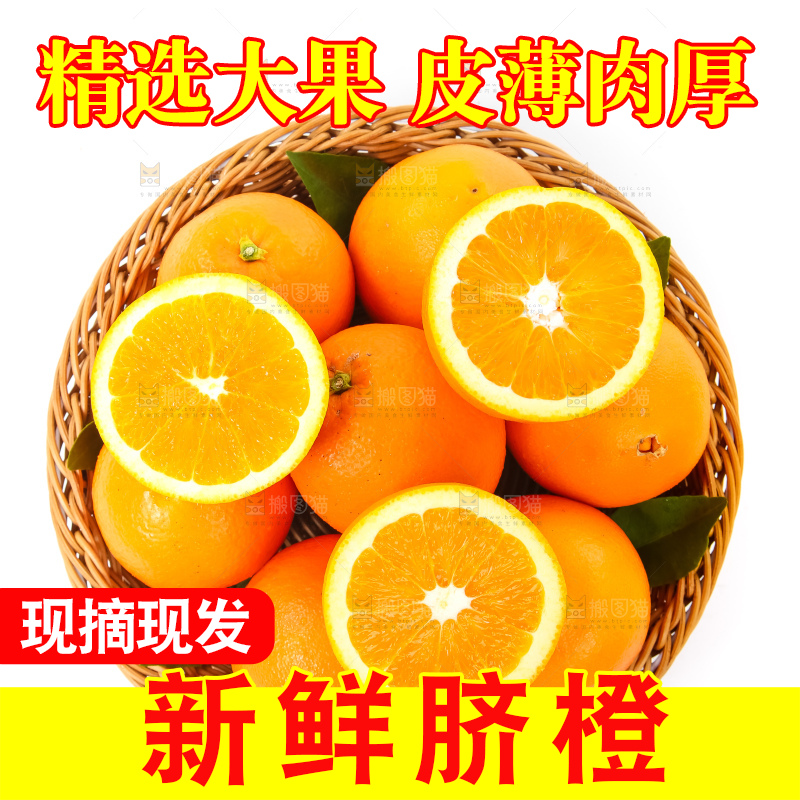 篮子里装着赣南脐橙