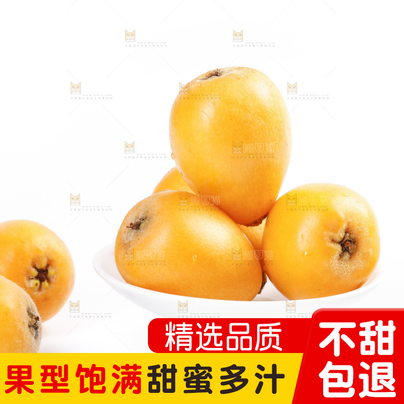 白底上的米易枇杷