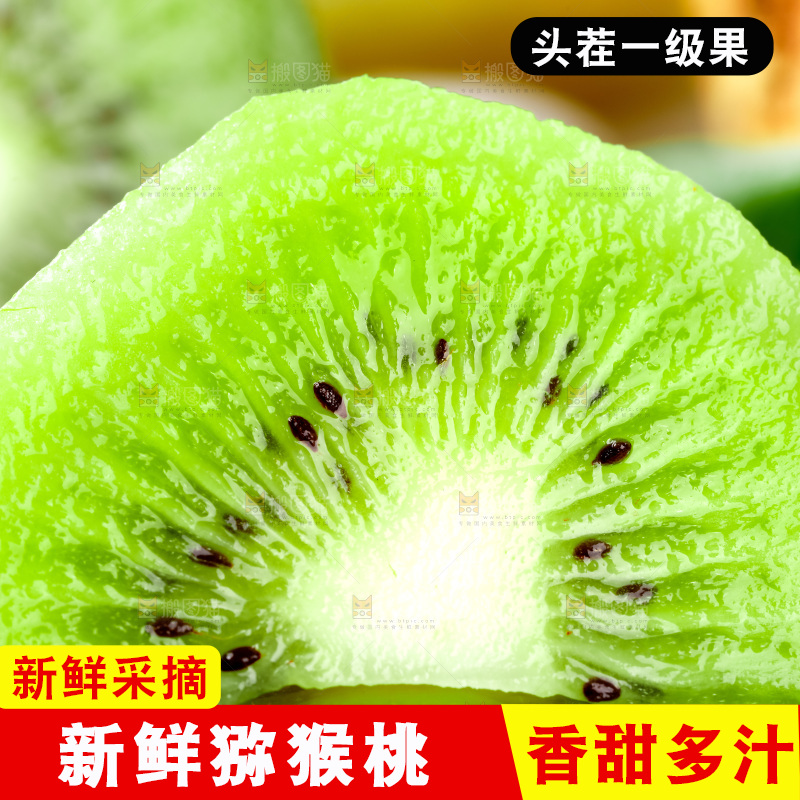木底上的周至绿心猕猴桃